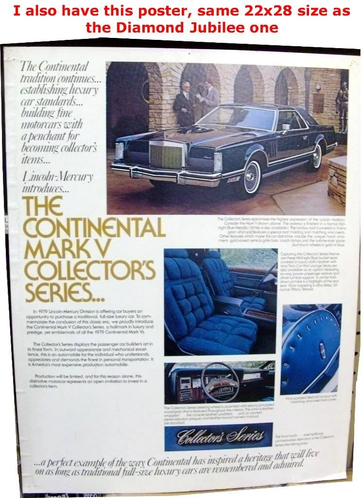 リンカーン・コンチネンタル　アンティークポスター Lincoln Mark V Memorabilia | Diamond Jubilee Posters & More